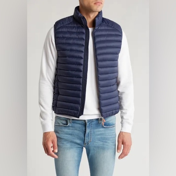 Mens Save The Duck Navy Quilted Puffer Vest sz M